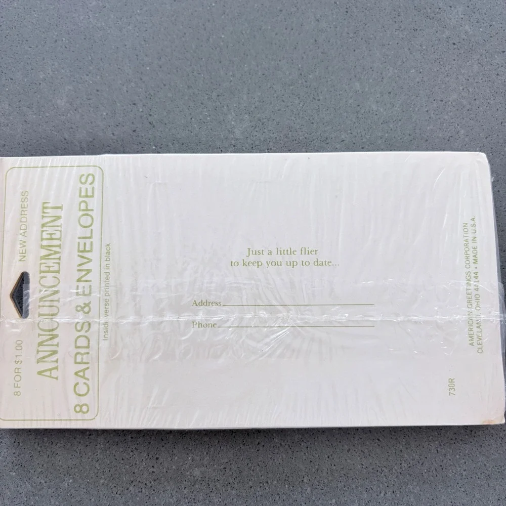 Vintage American Greetings Just Moved New Address Cards 8 Count Sealed 730R
